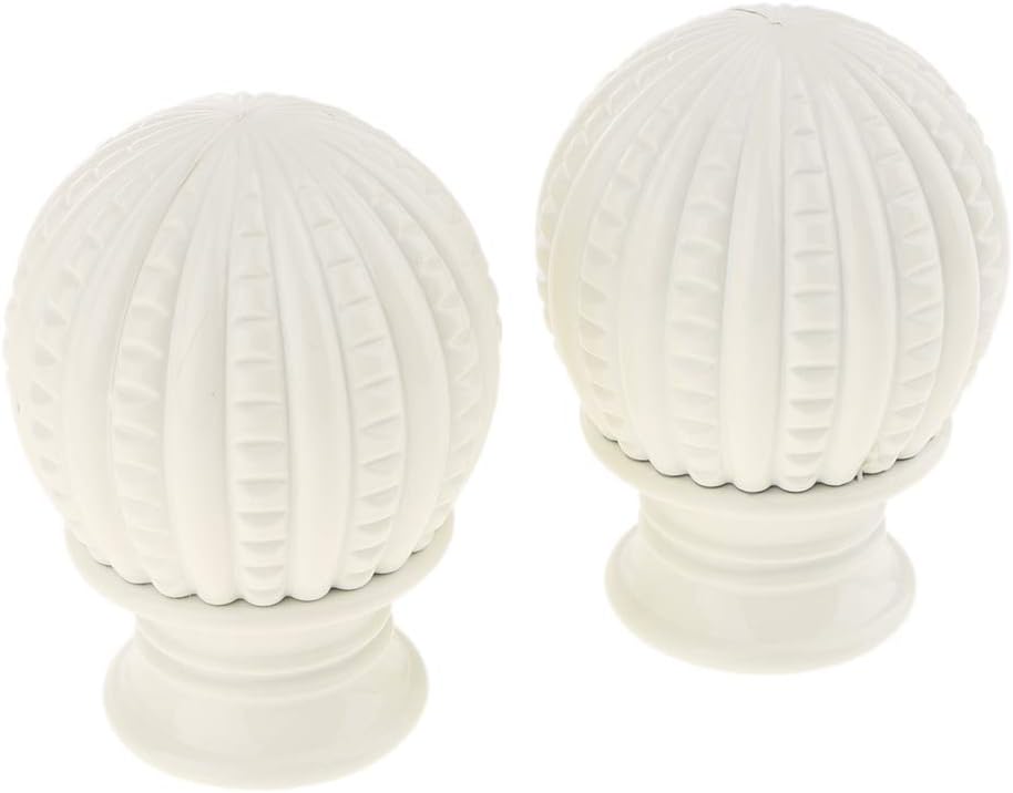 1 Pair Retro Curtain Decor Pole Rod Finial End Heads Fits 28mm Rods - Champagne B (Golden D)