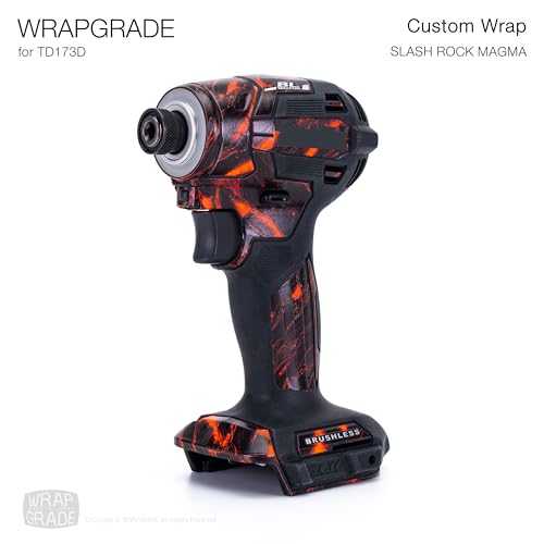 WRAPGRADE Custom Wrap Aufkleber Abziehbild kompatibel mit Makita DTD173 18V LXT (Slash Rock Magma)