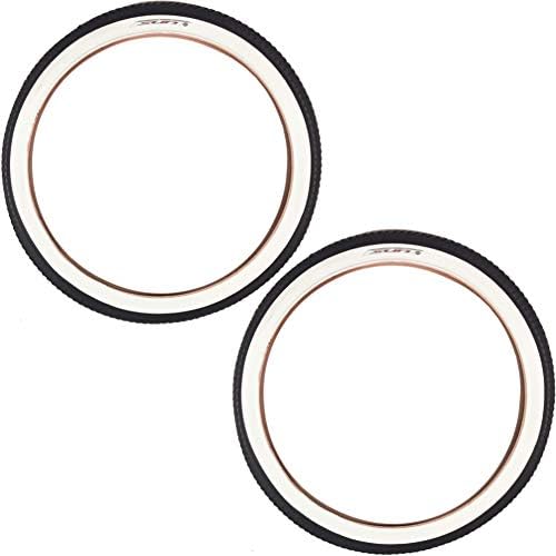 Sunlite Cruiser 927 Classic Beach Road Street Balloon Sun Bicycle Tire Bike Bundle 24 x 2.125 (White 2 Tire)