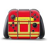 DeinDesign Skin kompatibel mit Nintendo Switch Controller Folie Sticker Feuerwehr Feuerwehrmann Lebensretter