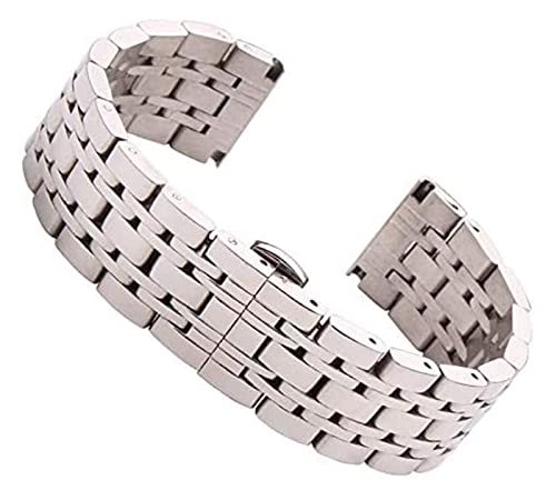 Bracelet montre metal luxe en acier inoxydable argent poli 18mm 20mm 22mm