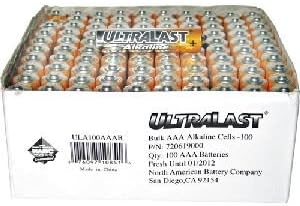 NABC UltraLast ULA100AAAB AAA Size Battery Bulk Value Pack (ULA100AAAB) -