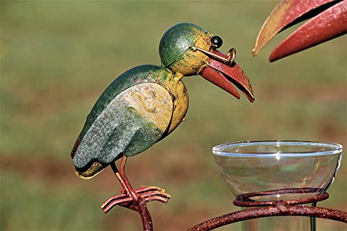 Unbekannt REGENMESSER Rabe - Echtglas, Metall - Gartenstecker/Regenmesser - Bunt - 136 cm hoch