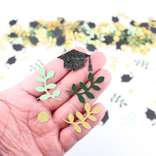 Image of Sage Green Graduation Confetti Glitter Greenery Graduation Decorations Class of 2026 Congrats Grad Table Confetti for High School /College Grad Party Decorations