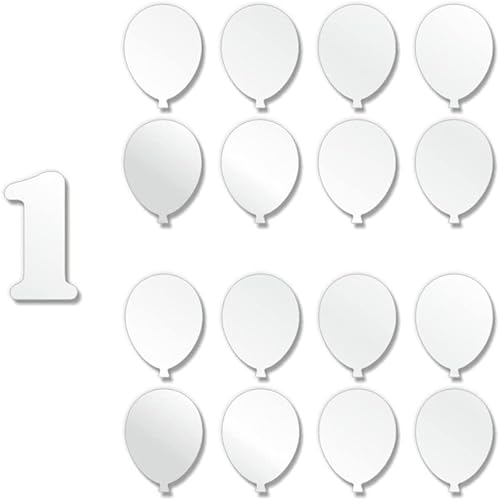 Miniatura 1 de Globos acrílicos en blanco, 17 tarjetas de globos de hitos de primer año para accesorios de fotos de bebé, baby shower, regalo de bebé, recuerdo de