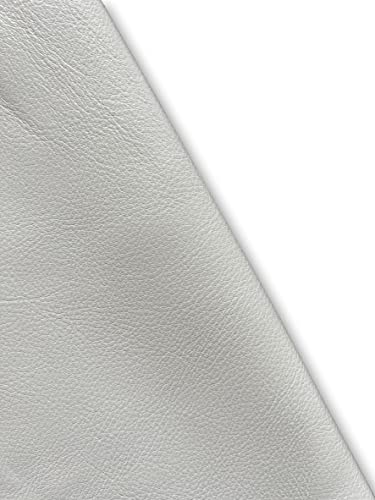 Natural Grain Cowhide Leather Skins (White, 20 Square Feet (Full Side))