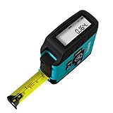 2-in-1 Digital Tape Measure - Ft/Ft+in/in/M 16Ft Tape Measure, Backlit Display USB Rechargeable Tape Measure with Display, 20 Groups Historical Memory ACPOTEL (Blue)