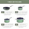 Nuwave 7pc Cookware Set Healthy Duralon Blue Ceramic Nonstick Coated, Diamond Infused Scratch-Resistant, PFAS Free, Oven Safe, Induction Ready & Evenly Heats, Tempered Glass Lids & Stay-Cool Handle #1
