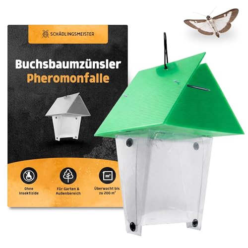 Buchsbaumzünsler Pheromonfalle Insektizidfreie Monitoring-Falle für Garten & Außenbereich Überwachung bis 200 m Umweltfreundliche Kontrollfalle gegen Cydalima perspectalis