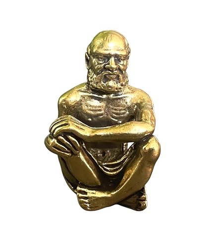 WOO MANTO Buddha Statue 4 cm Miniature - Vintage Sitting Zen/Chan Master Dharma Brass Figure, Buddhist Monk Brass Meditation Decoration, Buddhist Wisdom Figure, Feng Shui Ornament Desk