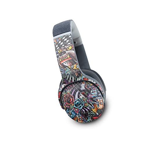 Image of MightySkins Carbon Fiber Skin Compatible with Skullcandy Crusher Evo Wireless - Old School Tattoo | Protective, Durable Textured Carbon Fiber Finish | Easy to Apply