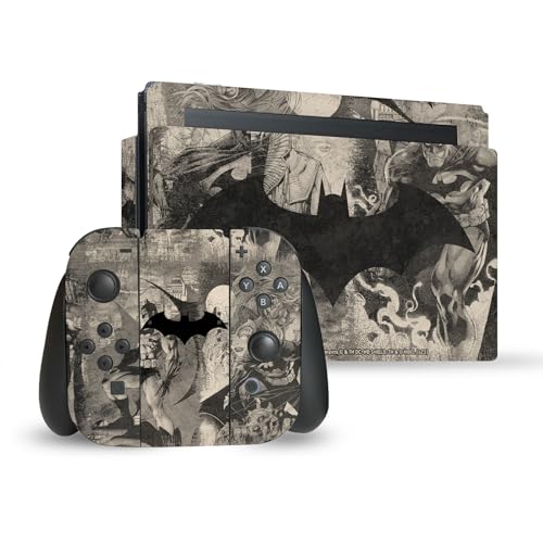 Skin Batman Switch autocollant vinyle officiel Head Case Designs pour console dock et Joy-Con