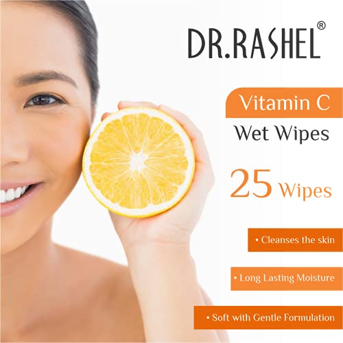 DR.RASHEL Vitamin C Pack of 6 Face Wipes, Boosts Skin Oxygen, Clear Dirt, Remove Makeup - Image 6