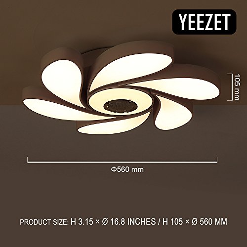YEEZET Ceiling Lights LED 72W Dimmable with Modern Music Bluetooth Speaker with Smartphone APP Control RGB Color Changing for Living Room Bedroom Dining Room Children's Room A+++