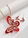 Mycitta Red Butterfly Chunky Statement Jewelry Set Ruby Vintage Retro Enamel Bohemian Boho Bib Necklace Earring Set Fashion Costume Jewelry for Women Wedding Party Prom Unique Gift