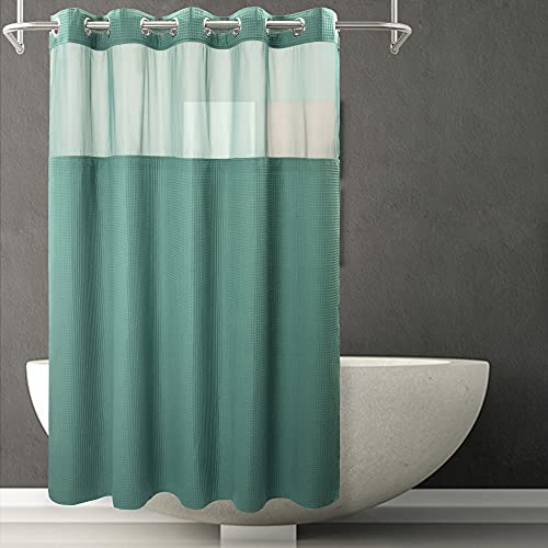 River Dream Vacation Fabric Shower Curtain Set, Cotton Blend, Waffle Weave, with Snap in Replacement Liner,71 x 74 inches River Dream Vacation Fabric Shower Curtain Set, Cotton Blend, Waffle Weave, with Snap in Replacement Liner,71 x 74 inches