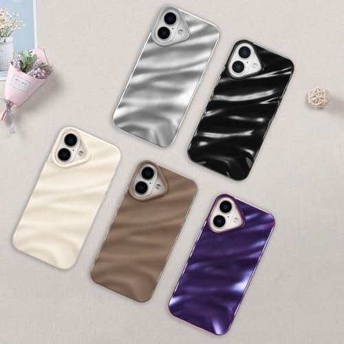 Coque iPhone 17 silicone antichoc vagues argent mat protectrice - 6