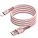 Produktbild USB Kabel 2M, Ladekabel aus Silicone Handy Micro Kabel, Schnellladekabel High Speed Handy Datenkabel Kompatibel mit Samsung Kompatibel mit Huawei Kompatibel mit Sony Tablet usw (Pink)