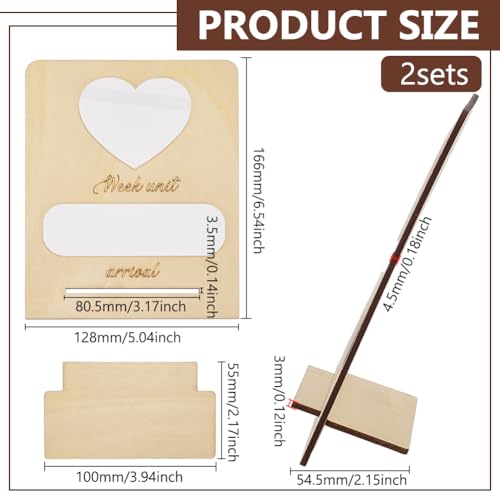 Image of FINGERINSPIRE 2 Set Announcement Pregnancy Signs Wooden Baby Announcement Sign Pregnant Baby Announcement Board Wood Sign for The Announcement of Your Pregnancy Or Baby's Birth Gifts for New Parents