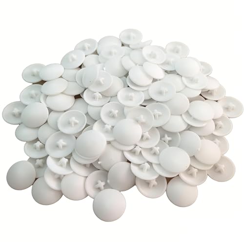 40 Pcs White Screw Cap Covers Plastic Cross Head Screw Cover Caps for Concealing Fixings Fits Most 610 Screws Decorative Screw Caps for Furniture Wardrobe Cabinet Repair