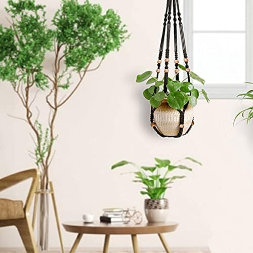 BECHOICEN Macrame Plant Hanger 1 Pcs Plant Hanger Rope Hanging Planter Indoor Hanging Plant Holder Hanging Planters & Baskets with 4 Legs, Stand Flower Pot Holder for Home