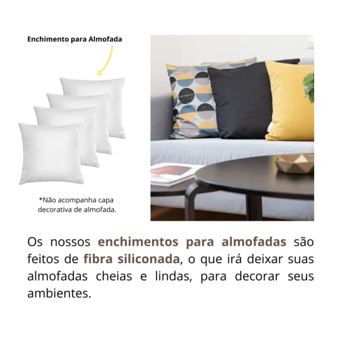 Kit 4 Enchimento Para Almofadas Fibra Siliconada 42x42