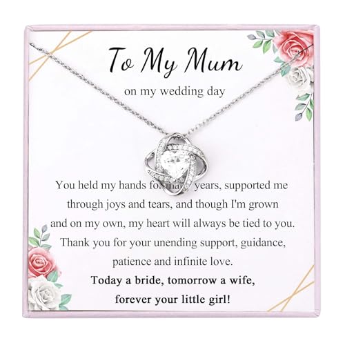 VOSAP Mother of the Bride Gifts Infinity Heart Knot Necklace Gift for Women Gifts for Mum on Wedding Day