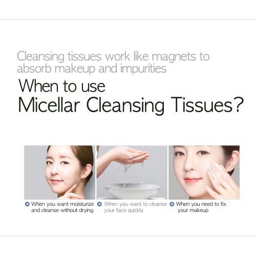 Epielle Micellar Makeup Cleansing Wipes Gentle Tissues For All Skin, Hypoallergenic, Alcohol Free, Safe For Contact Lans Wearers, 30 Towelettes (4 Pack) (4 Packs) Beauty Stocking Stuffers Gift #TOP4