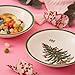 Spode Christmas Tree Ascot 8-Inch Cereal Bowls - Set of 4, Durable Earthenware Bowls for Breakfast, Oatmeal, Cereal, or Soup - Festive Design, Microwave and Dishwasher Safe - Beautifully Gift Boxed