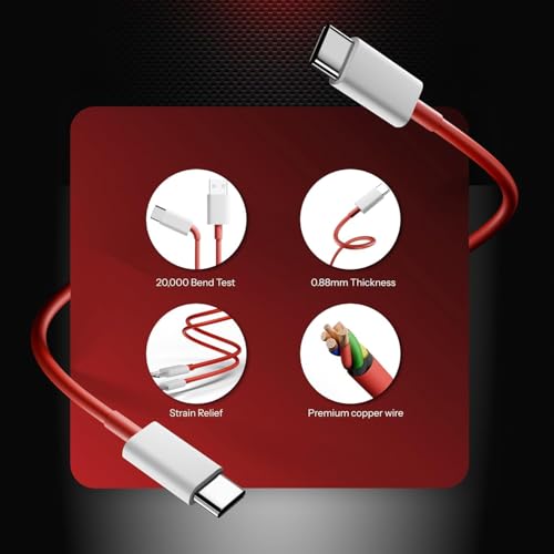 Image of Original Fast Charging Type-C Cable (C to C) | Compatible with OnePlus 11, 11R, 10 Series, 9 /9 Pro /9R, 8T, Nord 3, Nord CE3, Nord 2 Smartphones