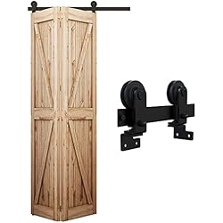 WOLFBIRD 1.2M/4FT Bi-Folding Herraje para Puerta Corredera Kit de Accesorios para Puertas Correderas Plegable Kit Para Aberturas de Puerta de 90-100cm