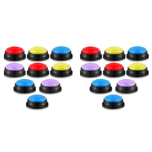 MQODLFP 16 piezas Respuesta Buzzers Botón Respuesta Buzzer Juego Show Buzzer Botón Grabable Buzzers Clase para la Fiesta del Equipo de Navidad