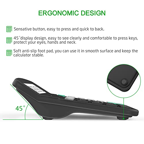 Calculators, Splaks Standard Functional Desktop Calculators Sola And Aa Battery Dual Power Electronic Calculator With 12-Digit Large Display (Basic Black) #TOP3