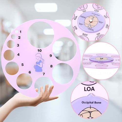 Image of Hollima Cervical Dilation Board for Midwife Doula Birth and Midwife Fetal Position Tool Cervical Dilation Chart and Acrylic Fetal Position Wheel for Student Midwife Doctor Doula Gift