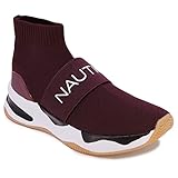 Nautica Mens High-Top Sock Slip-On Sneaker with Extra Ankle Support - Willym 2-Burgundy -10