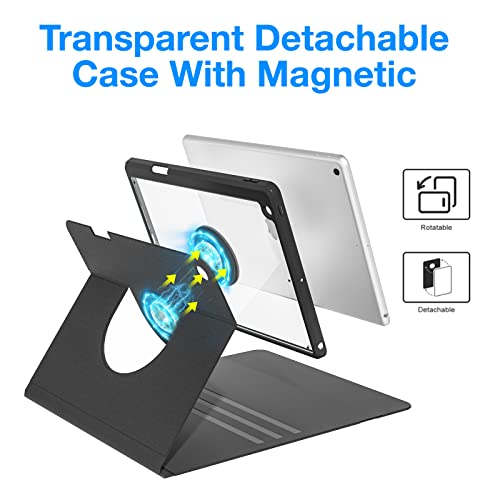 Opakit Ipad 9Th/8Th/7Th Generation Case With Keyboard, Magnetic Ipad Keyboard Case With Built-In Pencil Holder, 7 Color Backlit Wireless Keyboard Case 10.2,Black #TOP2