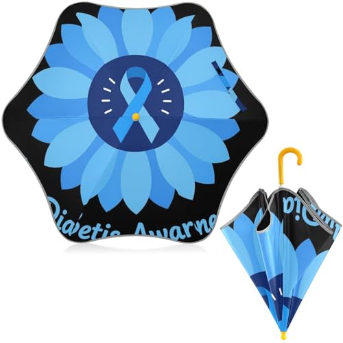 Paraguas para niños pequeños con diseño de girasol y cinta reflectante de seguridad