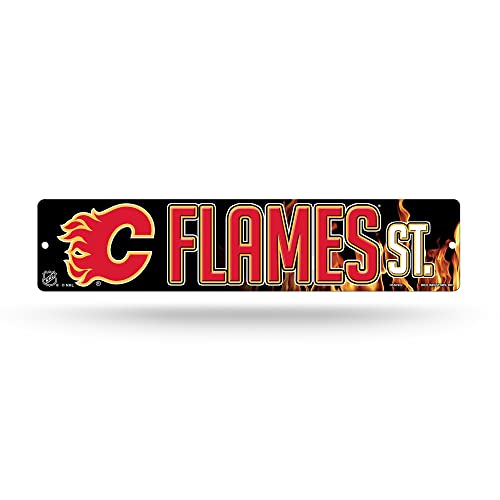 Rico Industries NHL Hockey Calgary Flames Plastic 4" x 16" Street Sign