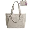BAGSMART Yoga Pilates Tote Bag for Women with Knotted Handle, Gym Bag | 23L lightweight & waterproof shoulder sling bag, gym bag with yoga mat holder, for 15.6” Laptop, ideal for work travel