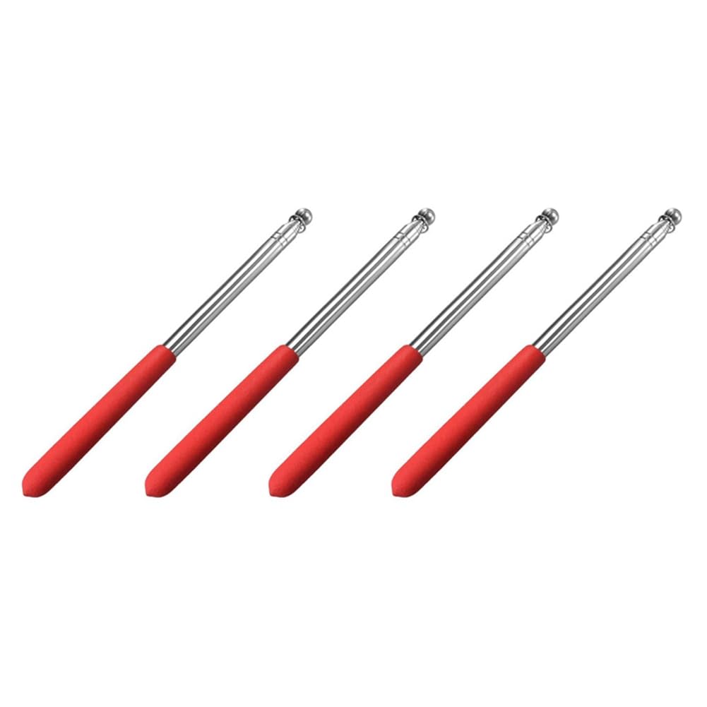 KUBDPQOR Kit 4 Mâts Drapeau Télescopiques - Acier Inoxydable, Extensible 28.5-160cm, 8 Pinces Incluses