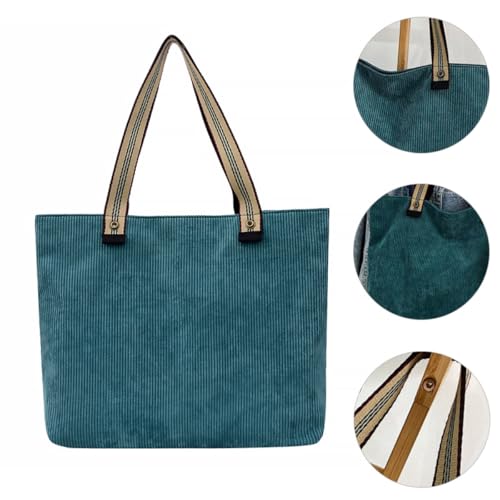 Capacité spacieuse vintage pour ce sac fourre-tout en coton vert