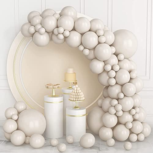 Image of Sandwhite Retro Balloons 50pcs Kit for Birthday, Anniversary, Welcome Baby, Baby Shower, Theme Party Decoration of Boys Girls Men Women | AR Giftzadda (Retro Sandwhite)