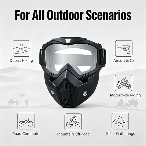 Image of Paintball Mask Anti Fog,Tactical Full Face Mask Ski Mask Goggles Detachable Adjustable,Motorcycle Riding Face Protection