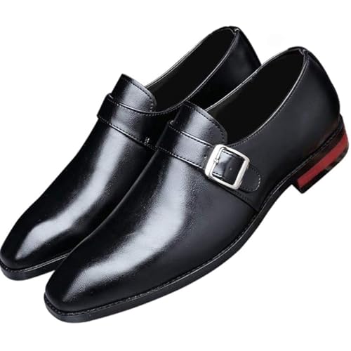 Men's Dress Shoes – Slip-On Leather Monk Strap Smoking Fashion Classic Vintage Loafers