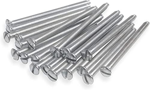 Harlington Group Pack of 10 M3.5 x 75mm Long Electrical Machine Screws for Light Switch and Plug Sockets Bright Zinc Plated DIY Plated Screw Raised Slotted Head