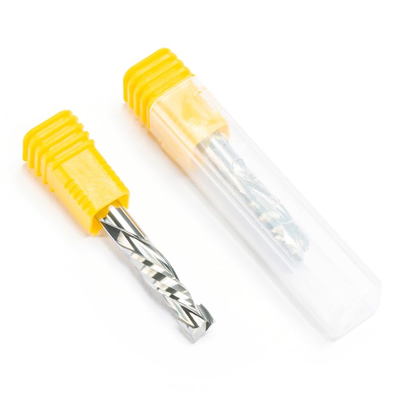 Fraise compression CNC éliminant les éclats sur bois, mèche hélicoïdale 3.175 mm biseautée