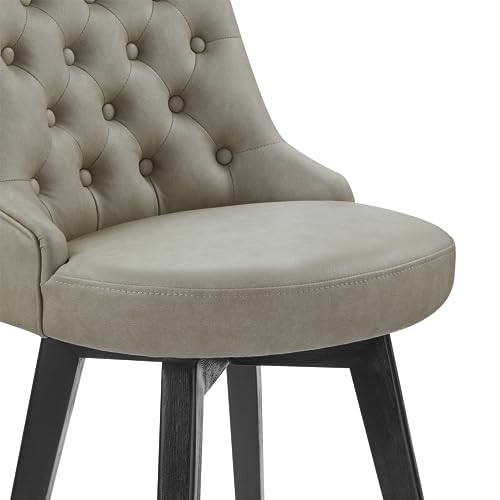 Image of Watson & Whitely Swivel Bar Stools with Back, Faux Leather in Stone Grey