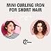 ECOJIA Cordless Small Curling Iron 3/4 Inch Barrel,Mini Hair Curler for Short Hair,Ceramic Curling Wand for Tight Curls Portable for International Travel 3000mAh USB Rechargeable Battery Operated