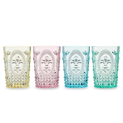Twine Embossed Acrylic Colorful Drinking Glasses-Multicolor 16oz ...