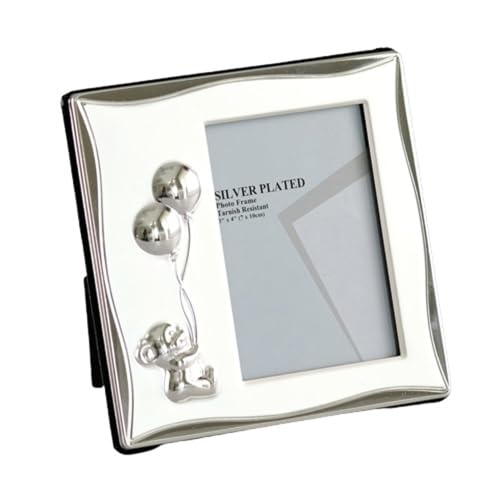 Jiallo Metal Bear & Balloons I Photo Frame (Photo Size 3x4'') in Silver